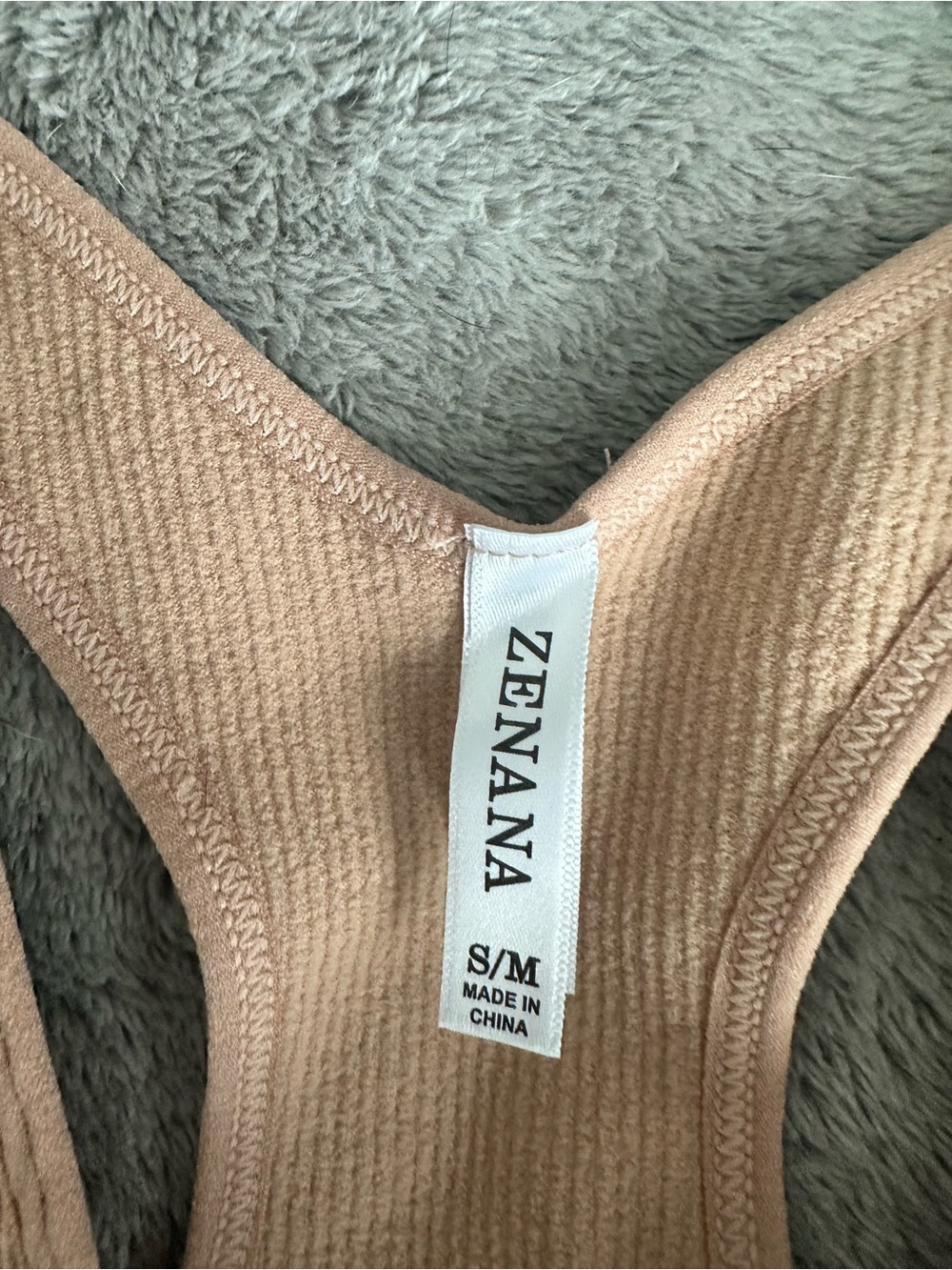 NWT 2 Zenana Outfitters Racerback Crop Top in Beige & Blue Straight Strap V Neck - Picture 10 of 12